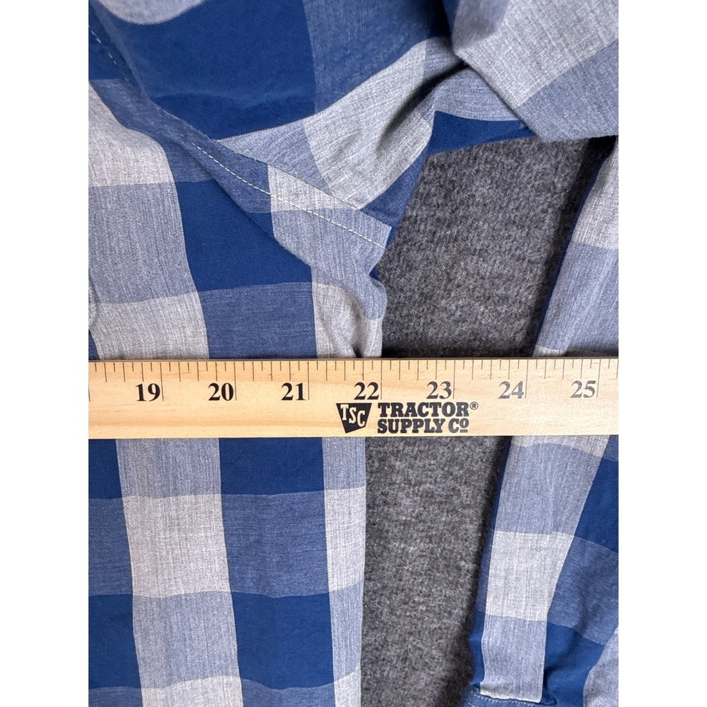 johnnie-o Blue Gingham Check Button Down Shirt Hangin Out Collection Mens Size L - Picture 7 of 11